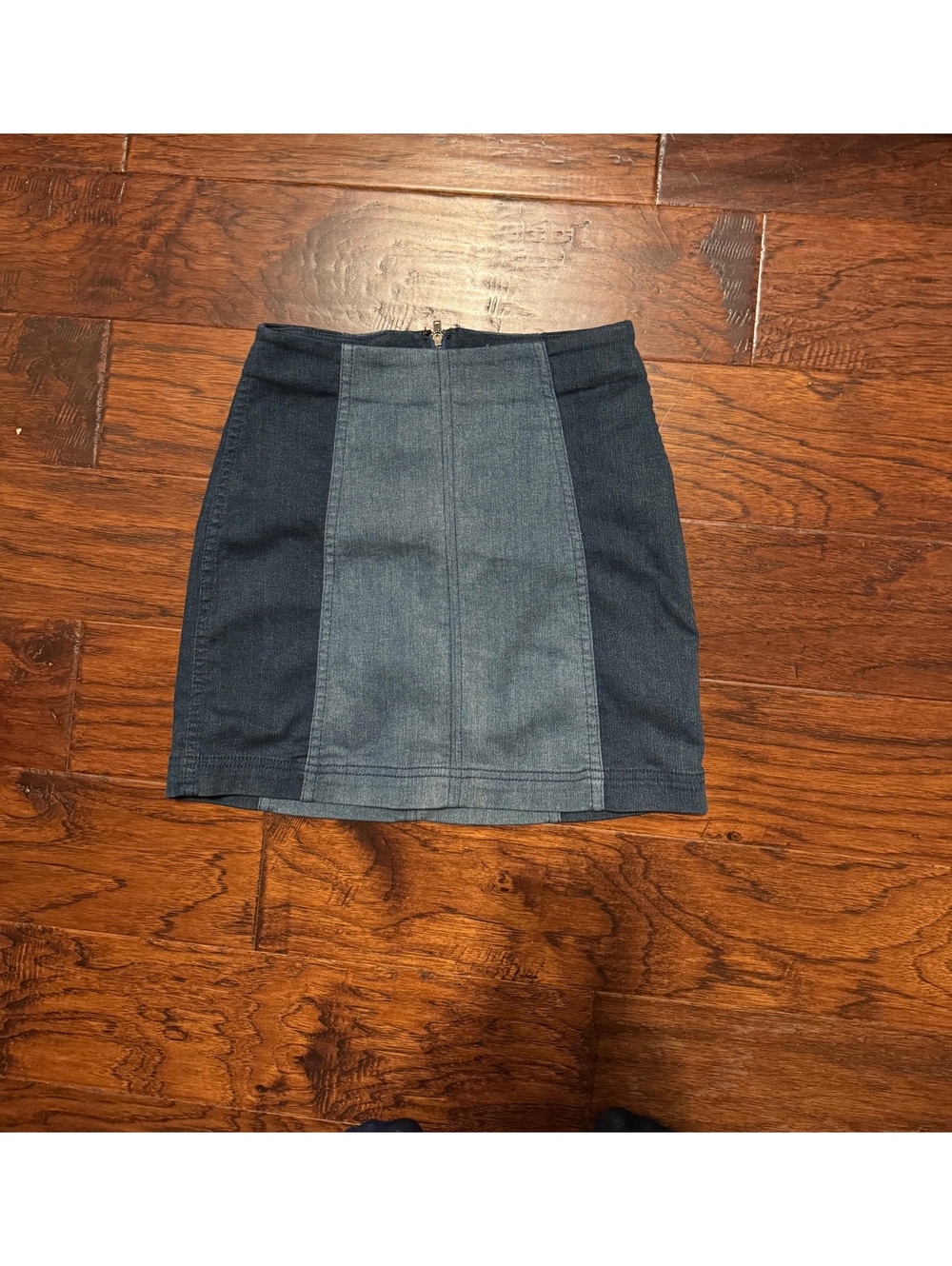 Free People Two Toned Denim Mini Skirt